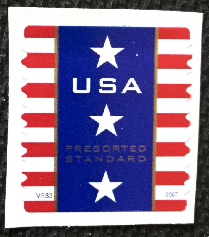 US #4157 Used PNC Coil Single #V333 On Paper Patriotic Banner SCV $1.75