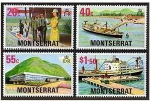 Montserrat 370-373,MNH.Michel 370-373. Princess Anne,Hospital,Jetty,Ships,1977.