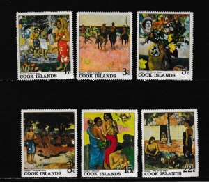 Cook Islands # 221-226, Gaugin Paintings, Mint NH, 1/2 Cat.