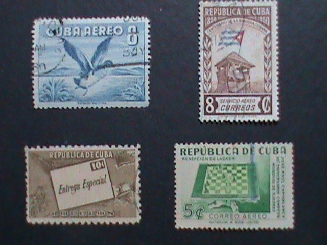 ​CUBA-4 VERY OLD CUBA USED-STAMPS-VF WE SHIP TO WORLD WIDE AND COMBINE