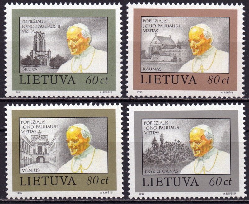Lithuania. 1993. 533-36. Pope paul 2. MNH.