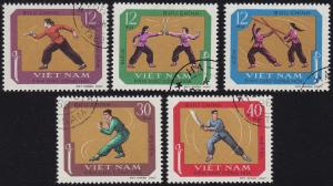 Vietnam (North) - 1968 - Scott #515-19 - used - Martial Arts