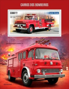 Guinea-Bissau - 2023 Fire Engines on Stamps - Stamp Souvenir Sheet - GB230205b2