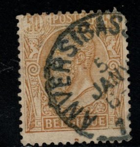 Belgium Scott 58 Used 1885 margin tear, corner crease nice cancel