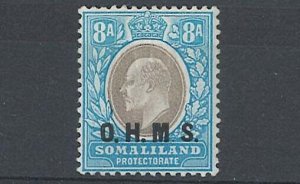 Somaliland 1904 Official 8a sgO13 stop after M virtually missing, fine mint 'c