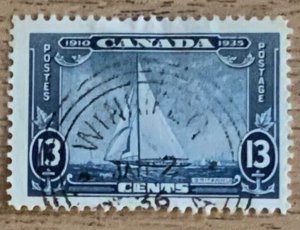 CANADA 1935 SILVER JUBILEE 13CENTS ROYAL YACHT  SG340  CDS USED .CAT £12