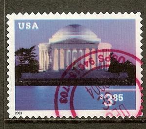 Scott #3647A, $3.85 Jefferson Memorial,VF Centering, Used