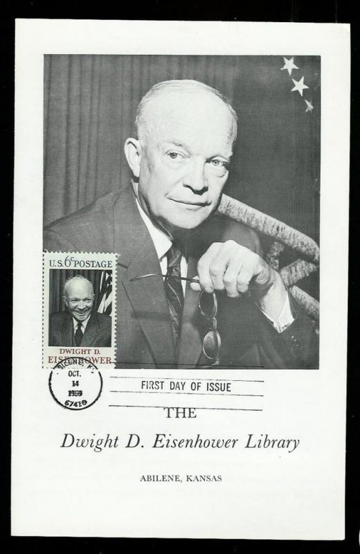 Dwight D Eisenhower President General Army 1383 FDC 8 Pg Foldout Abilene Kansas