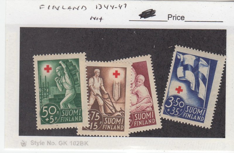 J25882 jlstamps 1941 finland set mnh #b44-7 designs, all checked