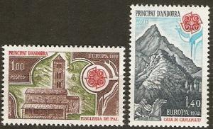 Andorra (French) 262-3 Mi 290-91 MNH VF 1978 SCV $12.50