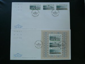 architecture sport stadiums x2 FDC 1989 Singapore 96682