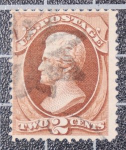 Scott 135 - 2 Cents Jackson - Used - Nice Stamp - Grilled Issue - SCV - $80.00 