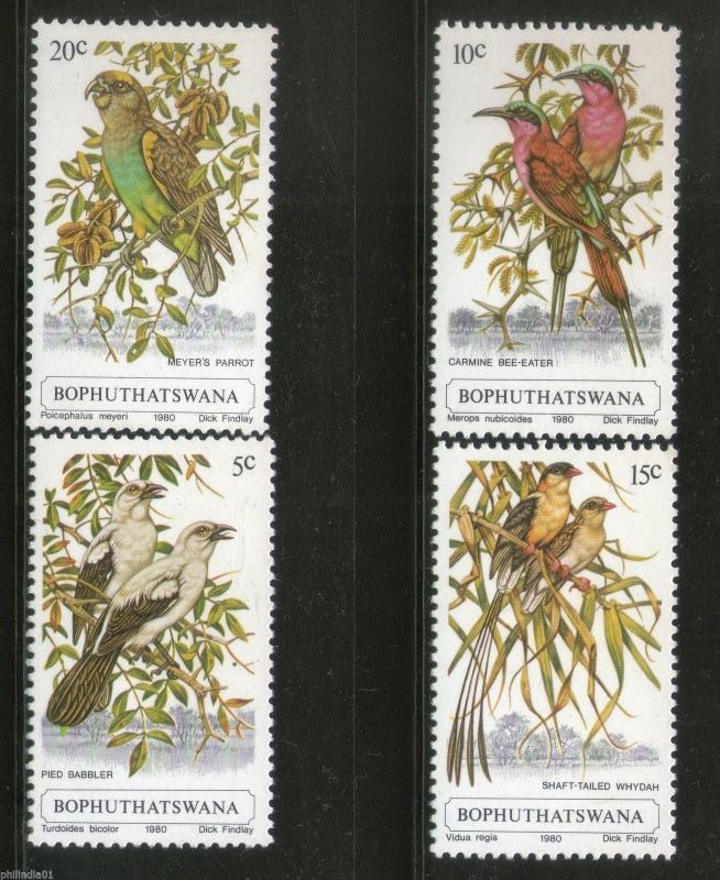 Bophuthatswana 1980 Birds Babbler Parrot Whydah Wildlife Fauna Sc 60-3 MNH #1428