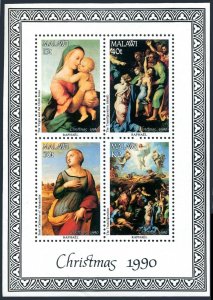 Malawi 577a sheet,MNH.Michel Bl.73. Christmas 1990,Raphael painting.