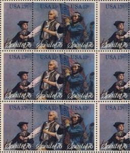 #1629-31 13 cent Spirit of '76, mint sheet OG NH VF