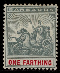 BARBADOS EDVII SG135, ¼d slate-grey & carmine, M MINT. Cat £13.