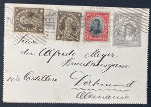 1913 Valparaiso Chile Postal Stationery Postcard Cover To Dortmund Germany