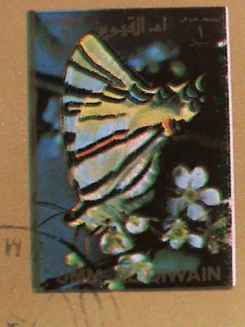 ​UMM AL QIWAIN STAMP-1973- LOVELY BUTTERFLIES  CTO-MNH STAMP SHEET -RARE