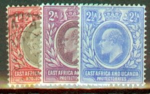 IZ: East Africa and Uganda 1, 3-9 mint; 2 used CV $155.50; scan shows only a few