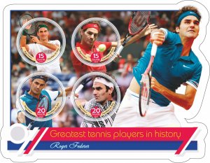 Stamps. Sports. Tennis Roger Federer 2020 year 1+1 sheets perforated
