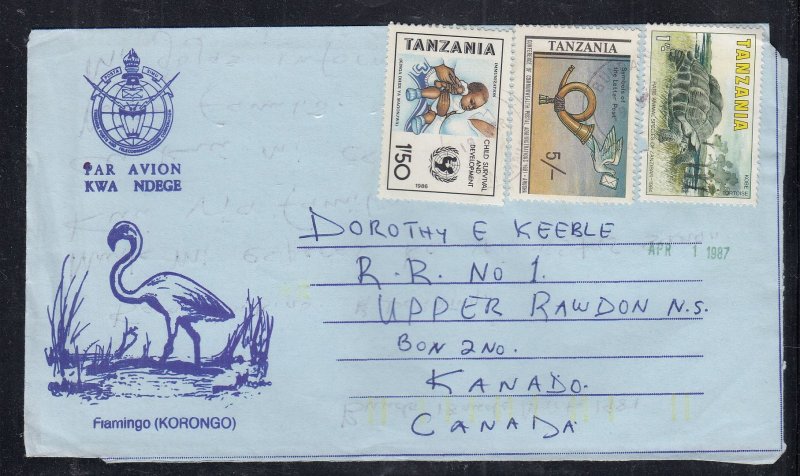 Tanzania - Mar 18, 1987 Aerogramme to Canada
