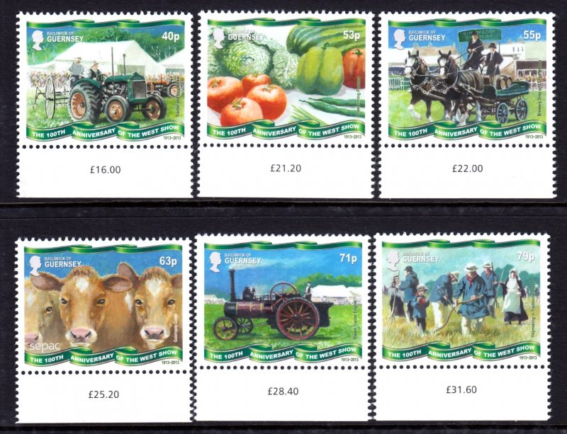 Guernsey 2013 West Show Anniversary Complete Mint MNH Set SC 1220-1225