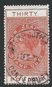 NEW ZEALAND 1880 Stamp Duty £30  fine used.................................48629