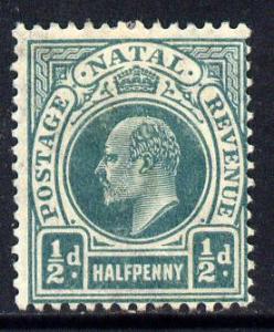 Natal 1904-08 KE7 MCA Postage-Revenue 1/2d blue-green mou...