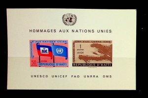 HAITI Sc C135a NH SOUVENIR SHEET OF 1958 - UN