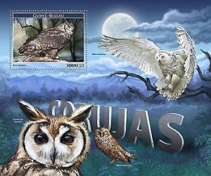 2017 Guinea-Bissau Mnh. Owls. Y&T Code:  1299  |  Michel Code: 9181 / Bl.1585