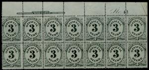 #O49 PLATE # BLOCK OF 14 WITH IMPRINT, LH(8) & NH(6) BP4503
