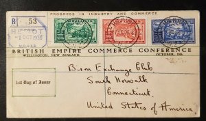 1936 New Zealand Chamber of Commerce Registered Multi Franking First Day Cover