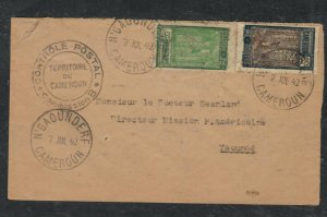 CAMEROUN  1942  35C+65C CENSOR COVER  NGAOUNDE TO YAOUNDE  P0229H