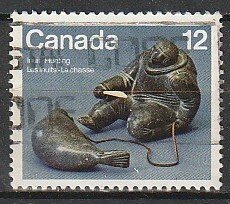 1977 Canada - Sc 748 - used VF - 1 single - Inuit Hunting - Seal Hunter