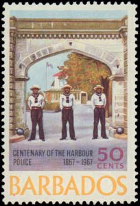 Barbados #294-297 Complete Set (4), 1967, Law Enforcement, Never Hinged