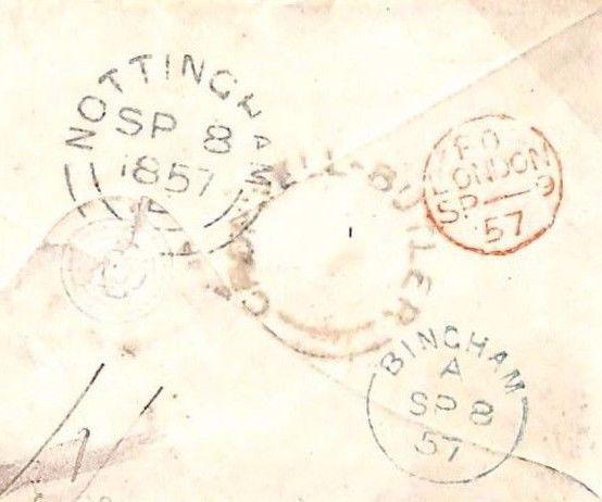 MS1066 1857 GB Notts *CROPWELL-BUTLER* UDC Village Receiver Bingham Cover Herts