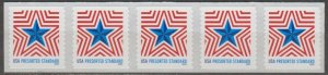 5832, 10K-Strip of 5 W/BK#01040 Center. Radiant Star MNH, (Presorted Standard)