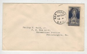 1926 JOHN ERICSSON MEMORIAL 628 FDC SERVICED PHILIP WARD NEW YORK GPO Cancel