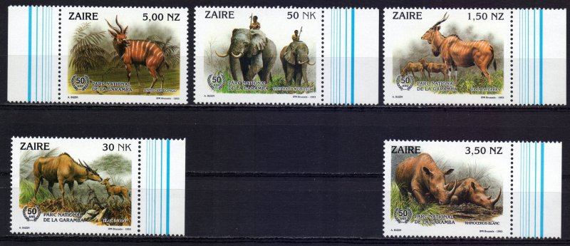 Kinshasa. 1993. 1079-83. fauna of Africa. MNH.