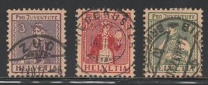 Switzerland #B7-B8-B9 Stamp - Used Set - MSO