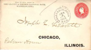 United States U.S. R.P.O.'s Alb. Lea & Burlington 1900 746-J-1  Postal Statio...