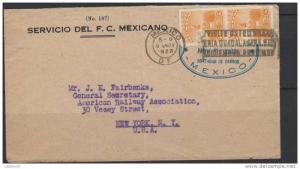 RT) MEXICO 1923, INTERESTING CIRCULATED COVER NOV 8 1923, RAILROAD COVER