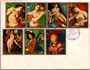 SCHALLSTAMPS PARAGUAY 1972 FDC COVER COMM PAINTINGS IN WIEN MUSEUM STAMPS(7)