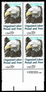 PCBstamps   US #1831 CW 60c(4x15c)Organized Labor, MNH, (CW-4)