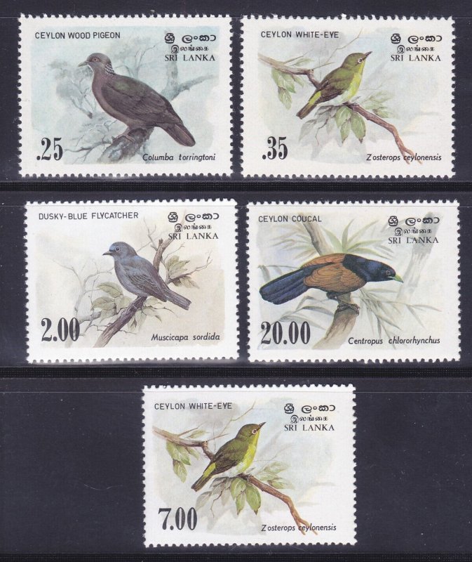 Sri Lanka (Ceylon) 691-94 & 877 MNH 1983 & 1988 Various Birds Set of 5