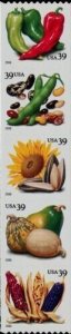 2006 39c Crops of America, Sunflower, Strip of 5 Scott 4003-4007 Mint F/VF NH