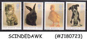 GREAT BRITAIN - 1990 150th ANNIVERSARY OF R.S.P.C.A. / PET ANIMALS - 4V MINT NH