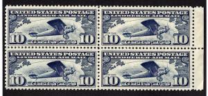 C10 Mint,OG,NH... Block of 4... SCV $52.00... Centered XF