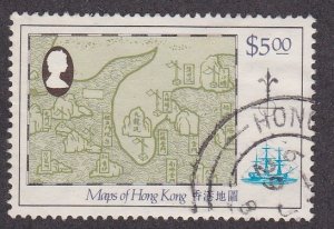 Hong Kong # 430, Maps of Hong Kong, Used, 1/3 Cat.