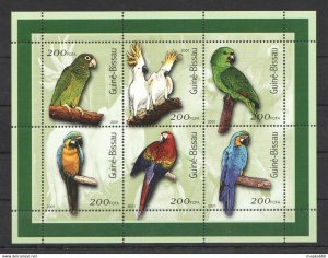 2001 Guinea-Bissau Fauna Birds Parrots Kb ** Ns0464